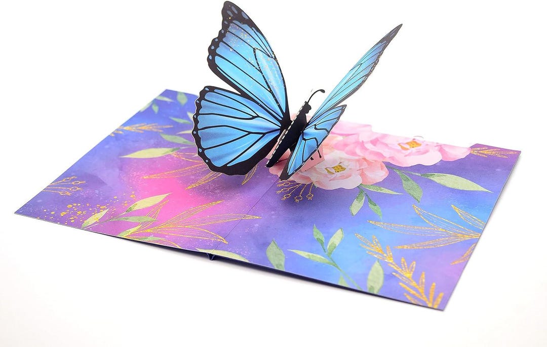 3D Pop up Butterfly Card, Blue Morpho Gift, Mum Wife Anniversary ...