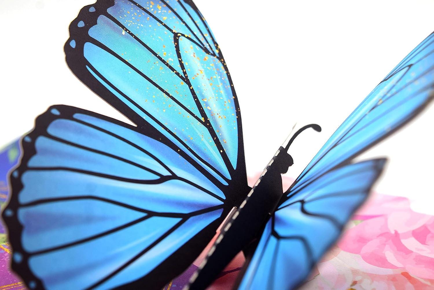 3D Pop up Butterfly Card, Blue Morpho Gift, Mum Wife Anniversary ...