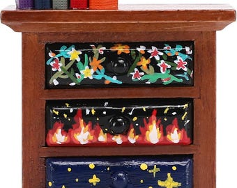 Mini tocador Feyre de ACOTAR Archeron Sisters: decoración de estanterías con un diseño artístico