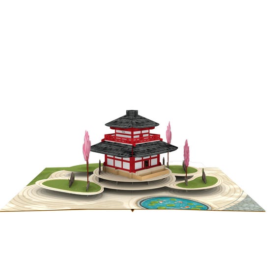 3D Pop Up Zen Garden Card, Japanese Bonsai Gift, Relaxation Keepsake