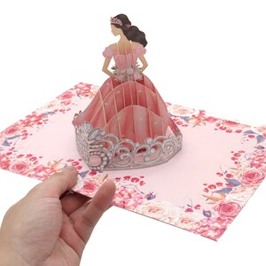 Quinceanera Birthday Card - Happy 15th Card - 3D Pop Up Greeting Card - Tarjetas Para 15 Años