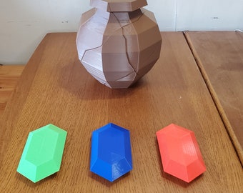 10.5 Inch Tall Jumbo Zelda Inspired Magnetic Breakable Pot with Rupees.