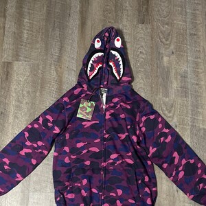 Purple bape hoodie women's top
