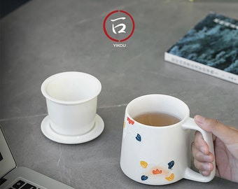 330ml porcelain and handmade teapot mug with Japanese artist design