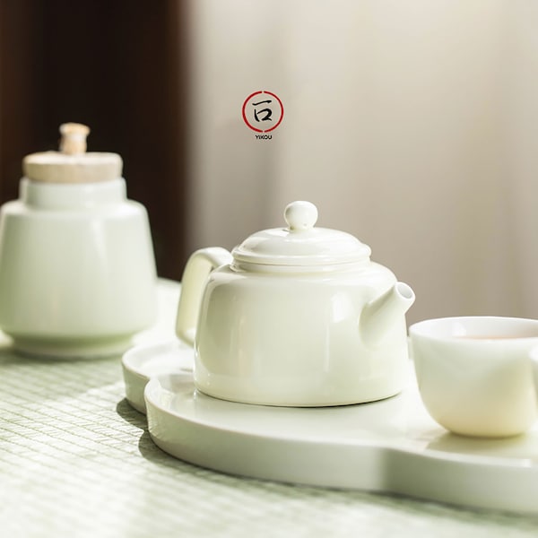 Elegant Gongfu Teapot Porcelain Artisan and Handmade with Japanese Minimalist Design