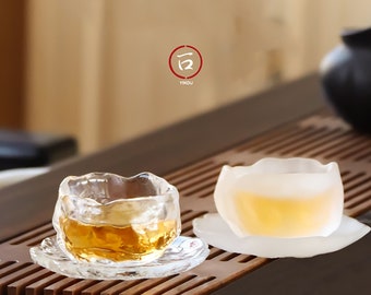 Tasse en verre 50ml et fait main artisanal en style minimaliste japonais