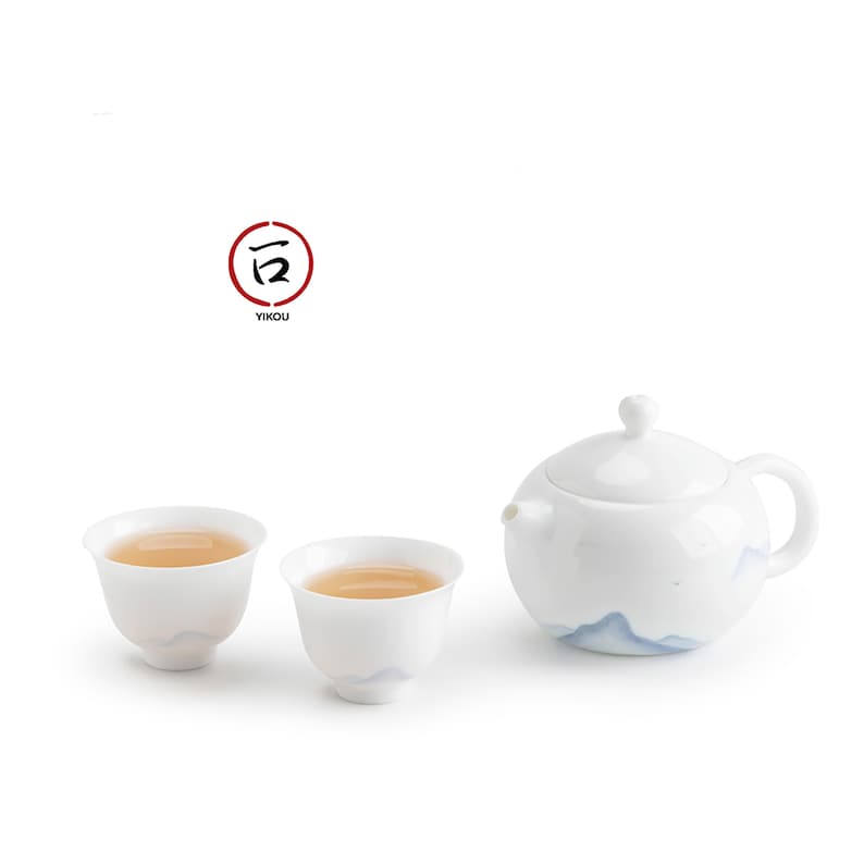 Théière Gongfu en porcelaine blanche peinte à la main avec motif de paysage image 10