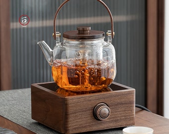 Glass teapot 1000ml and handmade in Japanese minimalist style