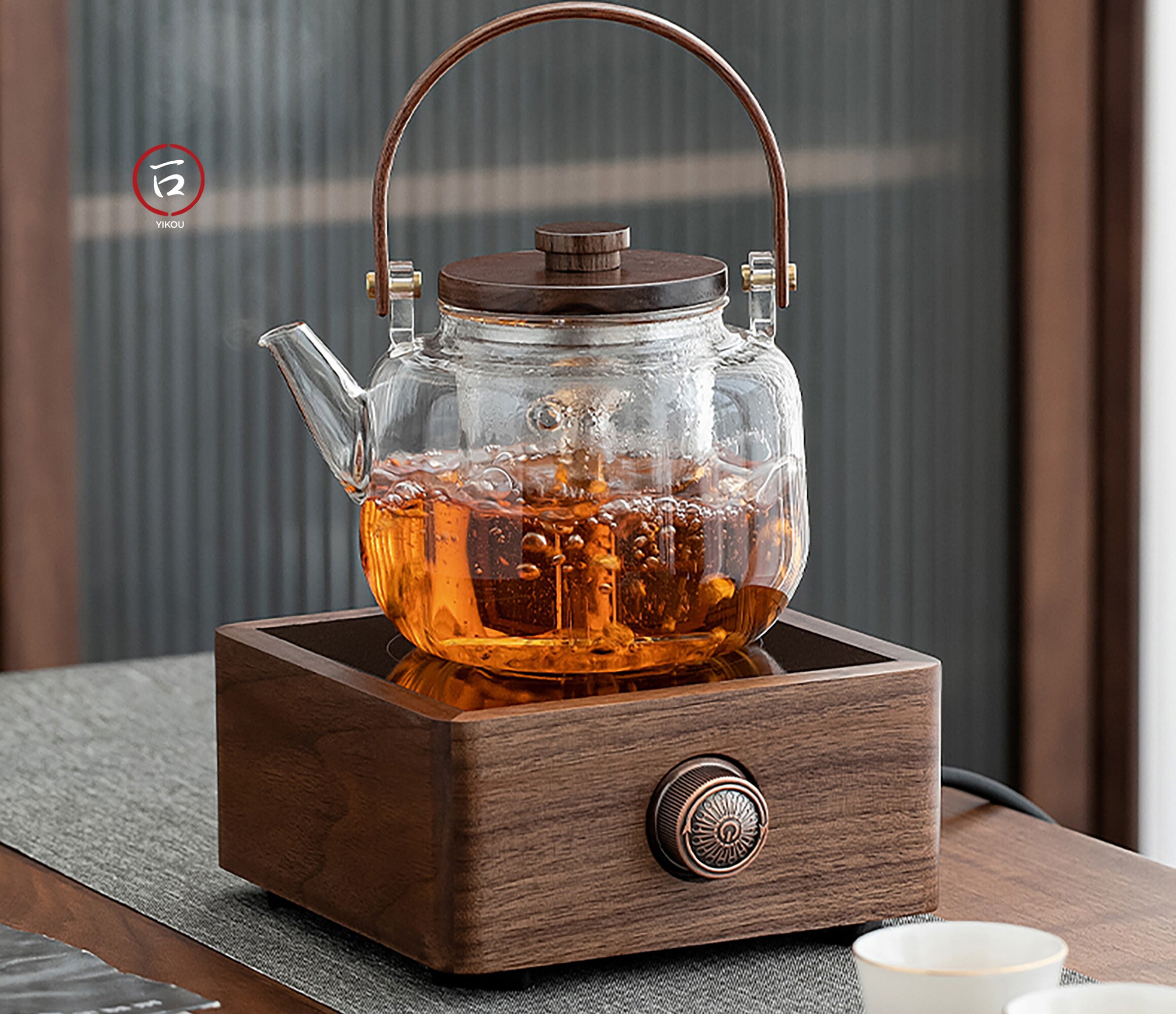 Universal Teapot Warmer - Beautiful Aluminum alloy Warmers|Tea Pot Heater  in Frosted Gold with Ornate Design.