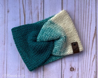 Twist Ear Warmer//Headband//Made in Alaska//Teal