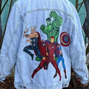 Avengers jean jacket store