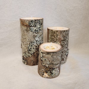 Wood Tealight Pillars, Tealight Incuded