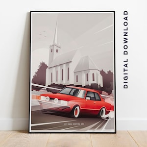 Ford Cortina mk4 / Ford Taunus TC2 Digital Poster /  Image Download automotive art vintage racing