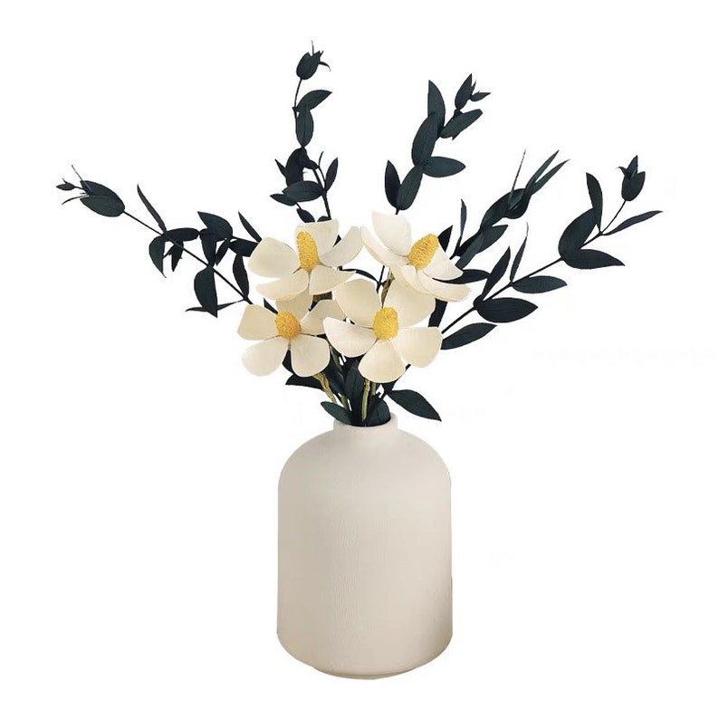 Home decor, paper flowers set up in vase . image 1
