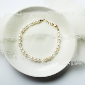 Freshwater Pearl Bracelet- Baby Bracelet- Matching Mommy and Me Bracelet- Baptism Bracelet- White Bracelet- Classy Jewelry- Gift for New Mom