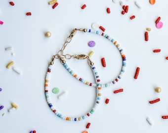 Birthday Bracelet- Rainbow Bracelet- Baby Bracelet- Toddler Bracelet- First Birthday- Birthday Gift- Bracelets for Girls- Colorful Bracelet