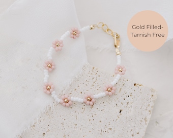 Pink Flower Bracelet- Baby bracelet- Toddler bracelet- Mommy and Me bracelet- Matching Bracelets