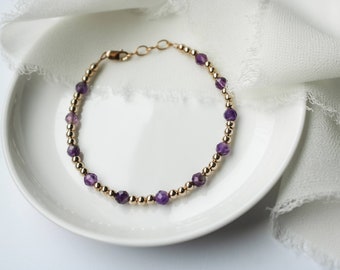 February Birthstone Bracelet- Amethyst Bracelet- Mom Bracelet- Waterproof- Baby Bracelet- Matching Mommy and Me Bracelet- Gifts for Moms