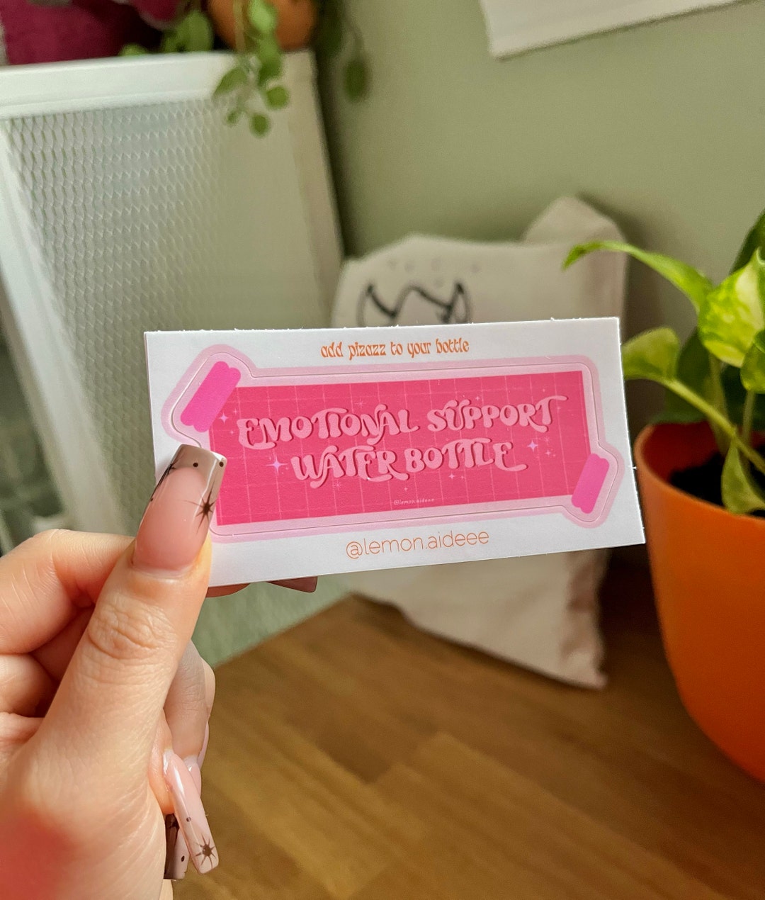 Emotional Support Water Bottle Sticker | Waterproof | Vinyl | Cute ...