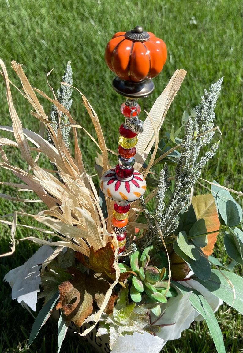 Halloween Plant Stick Halloween Indoor/outdoorpumpkin Decor Etsy