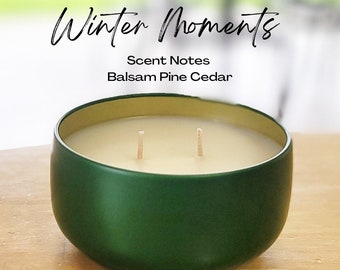 6oz Winter Moments Candle, Balsam Fir, Free Shipping, Winter Candle, Christmas Candle, Christmas Scented Candle, Holiday Decor, woodsy, pine