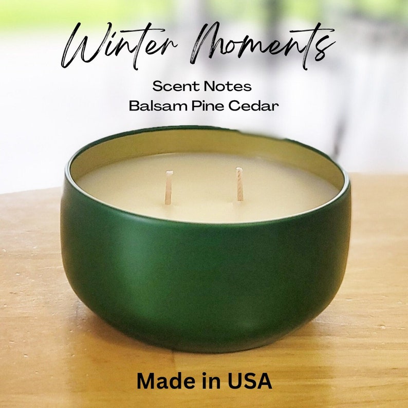 6oz Winter Moments Candle, Balsam Fir, Free Shipping, Winter Candle, Christmas Candle, Christmas Scented Candle, Holiday Decor, woodsy, pine image 1