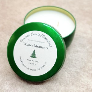 6oz Winter Moments Candle, Balsam Fir, Free Shipping, Winter Candle, Christmas Candle, Christmas Scented Candle, Holiday Decor, woodsy, pine image 2