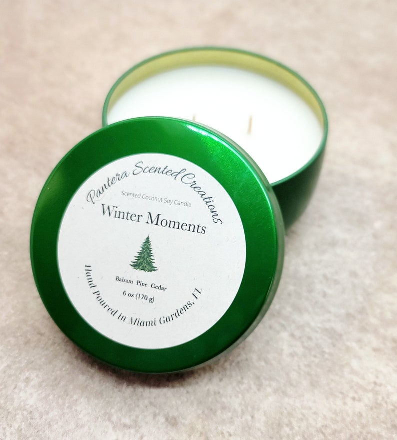 6oz Winter Moments Candle, Balsam Fir, Free Shipping, Winter Candle, Christmas Candle, Christmas Scented Candle, Holiday Decor, woodsy, pine image 2