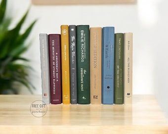 Livres décoratifs pour mise en scène - décoration d'intérieur moderne - ensemble de livres neutres pour décoration d'étagère - décoration de chambre familiale pour étagère - cadeau pour amoureux des livres