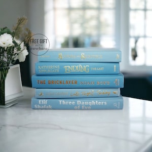 Light Blue Set of Books for Decorating / Staging - Decorative Book Set - Transitional Library and Mantel Decor - Blue Shelf Decor Items