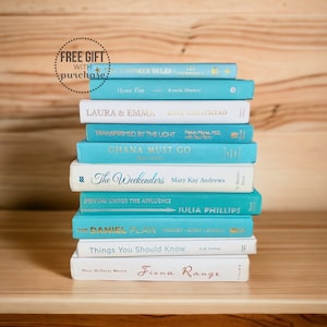 Decorative Coffee Table Books Set - Beach Decor for Home and Table - Bookshelf Decor Objects for Shelf - Group of Books as Shelf Accessories
