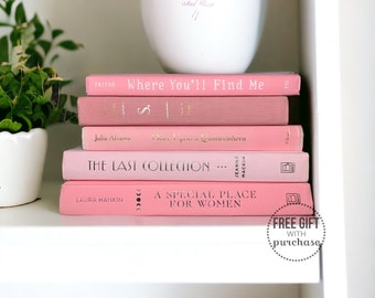 Pastel Pink Decorative Book Bundle - Light Pink Decor Books for Shelf Pink - Pale Pink Nursery Decor Aesthetic - Dorm Room Decorating Books