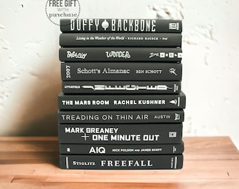 Black Decorative Books for Shelves, Shelf Home Decor, Modern Stylish Decorating Books, Contemporary Modern Home Decor for Interior Design