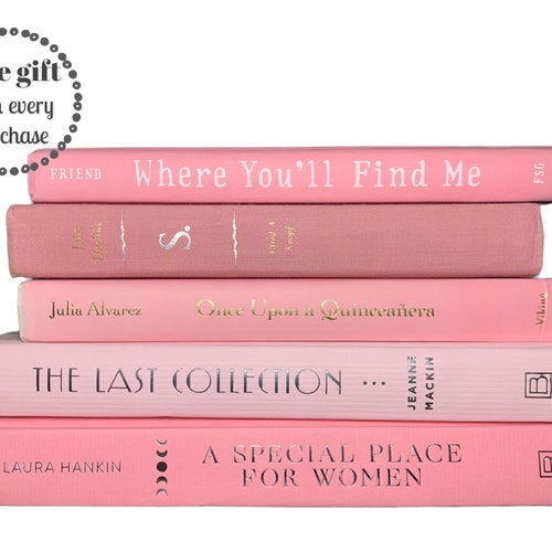Pastel Pink Decorative Book Bundle Light Pink Decor Books Etsy