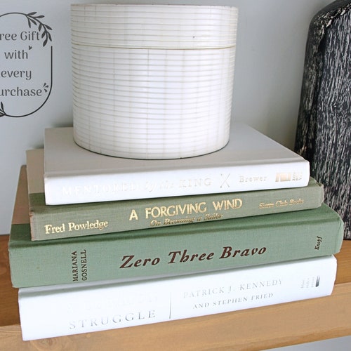 Sage Green Decorative Books Set Shelf Decor Design Ideas for - Etsy