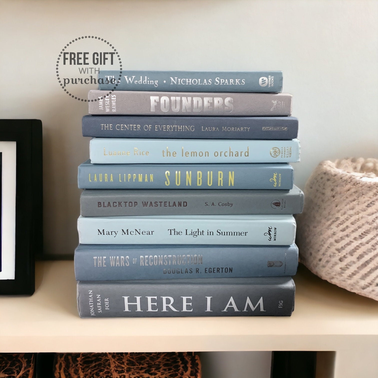 Modern Book Decor Set, Bookshelf Decor, Books for Staging, Decorative