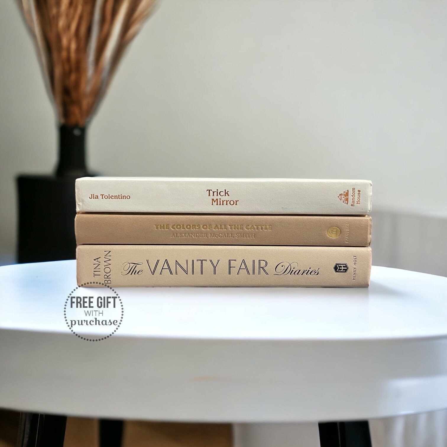 Book Stack Neutral Color Neutral Book Stack - Neutral Home Decor - Decorative Books for Shelf ...