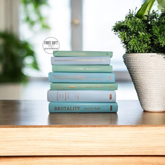 Blue Decorative Books, Beach Decor for Home, Table Decorative Items, Office Decor with Coastal Theme, Living Room Modern Decor Book Stack