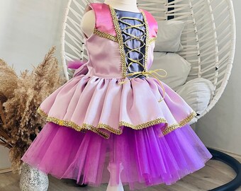 Rapunzel Inspired Costume For Kids, Toddler Rapunzel Dress