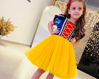 Snow White Costume : Inspired Birthday Dress, Satin & Tulle Costume