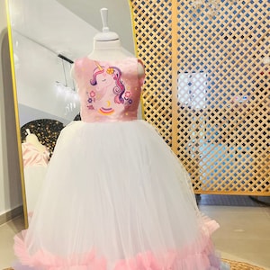 Toddler Unicorn Tutu Dress: Rainbow Birthday Costume
