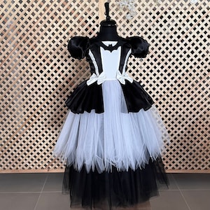 Schwarz und weiß Batgirl Tutu Kleid, Super Bat Hero Kostüm Kleid, Batgirl Hallowen Kostüm, Geburtstag Kostüm für Mädchen