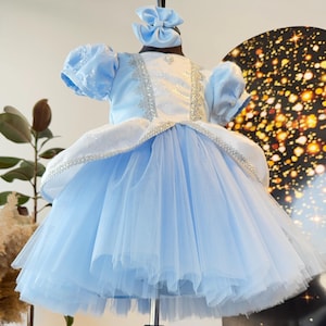 Cinderella Princess Inspired Dress for Girls, Blue Puffy Dress for Toddler, Fairytale Costume, Halloween Outfit, Toddler Prom Dress