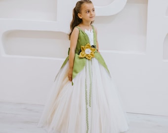 Princess Tiana Inspired Costume: Satin Birthday Dress