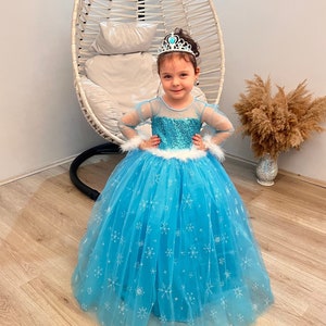 Handmade Elsa Costume For Girls, Princess Elsa Inspired Dress, Toddler Frozen Dress, Snow Queen Dress for My Daughter