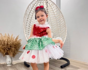 Christmas Tutu Dress: Red Green Holiday Outfit