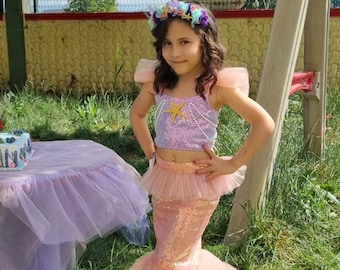 Mermaid Costume: Girls Birthday Party Outfit, Ariel Inspired Mermaid Dress