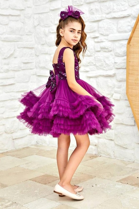 Purple Dress for Girls Tutu Dress for Toddler Girl Tulle - Etsy