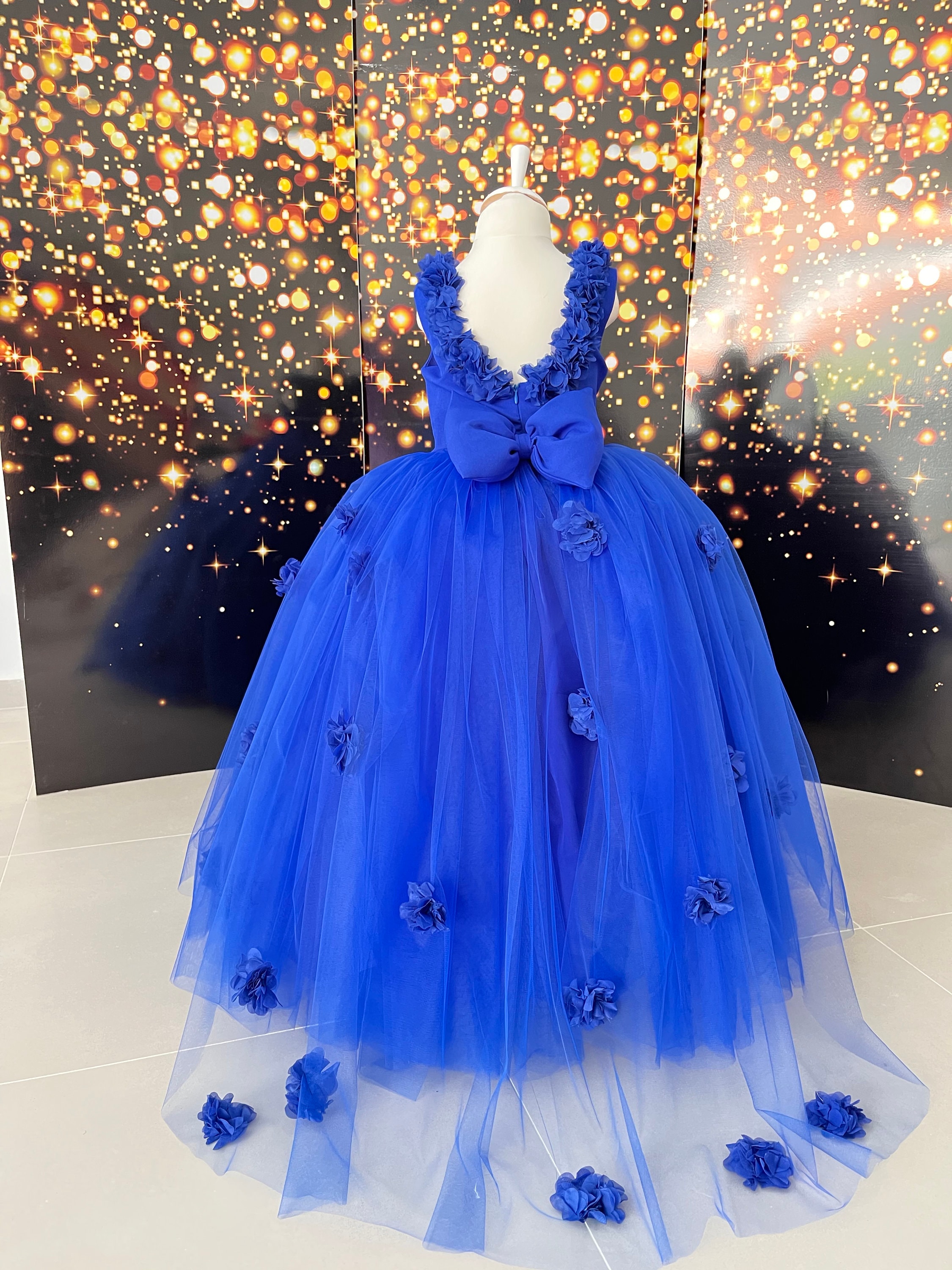 royal blue winter dress A Line Sequin Royal Blue Prom Dresses Long Sleeve Winter Formal Dress Royal Blue / US2 main image 0