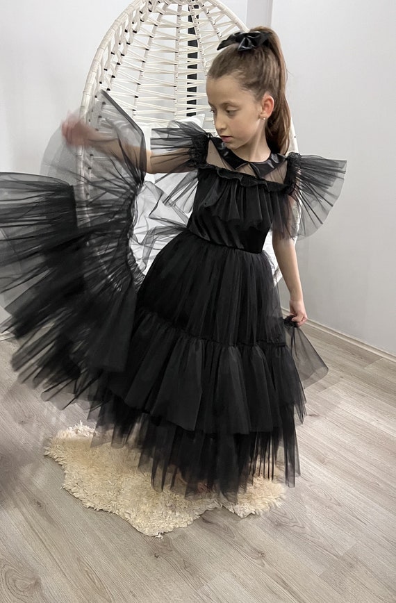 Mercoledì Addams Black Party Costume, Abito da mercoledì gotico alla moda,  Abito da tutu per la festa del mercoledì per bambini, Abito Nevermore  Academy -  Italia